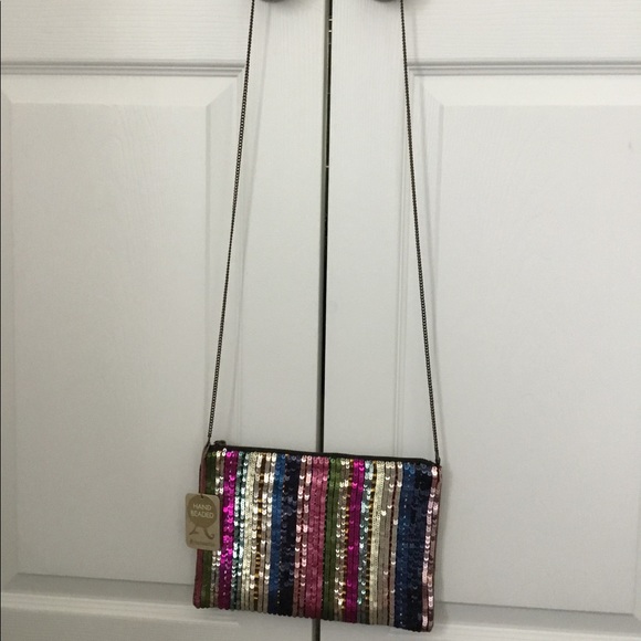 Accessorize Hand beaded sequin rainbow bag - Picture 2 of 9